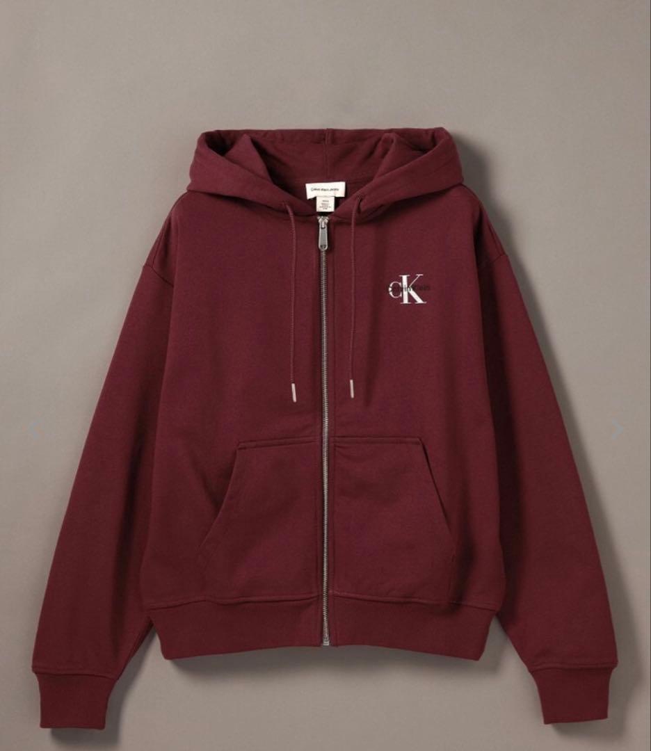   バーガンディ ジップアップパーカー M セットアップ