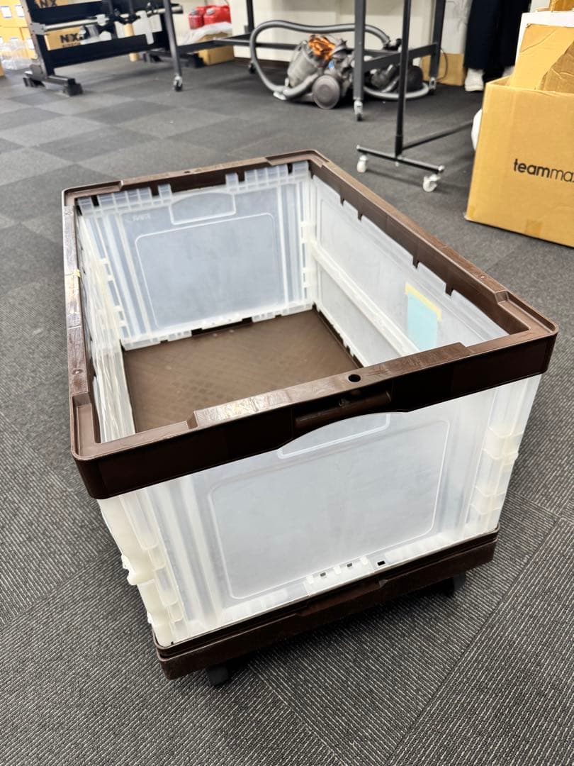 扉付き折りたたみコンテナ5個セット（75L) ブラウン 1組 定価21,037円