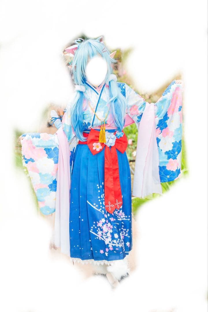 ホロライブ　雪花ラミィ　お正月衣装　コスプレ衣装　ウィッグ