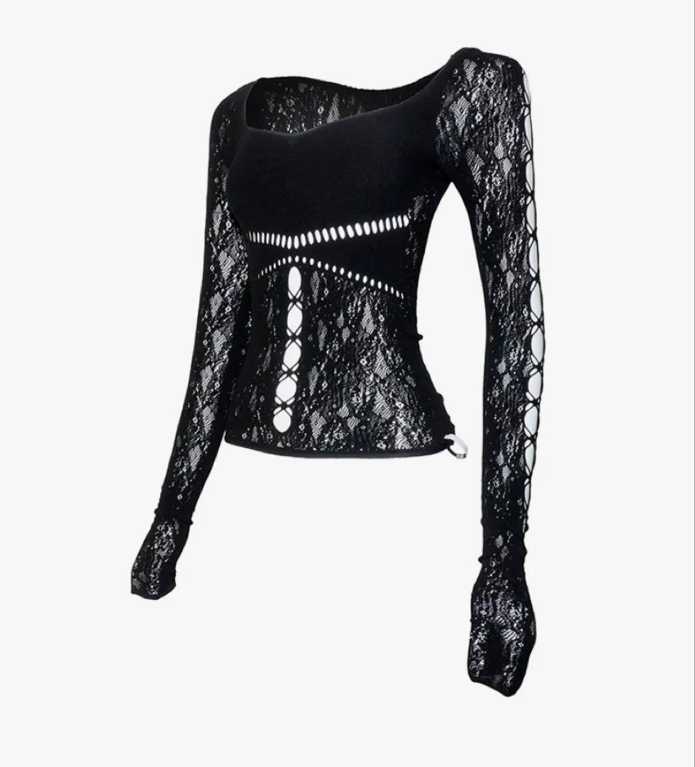 トップス theredthread S ruched sculpt body lace