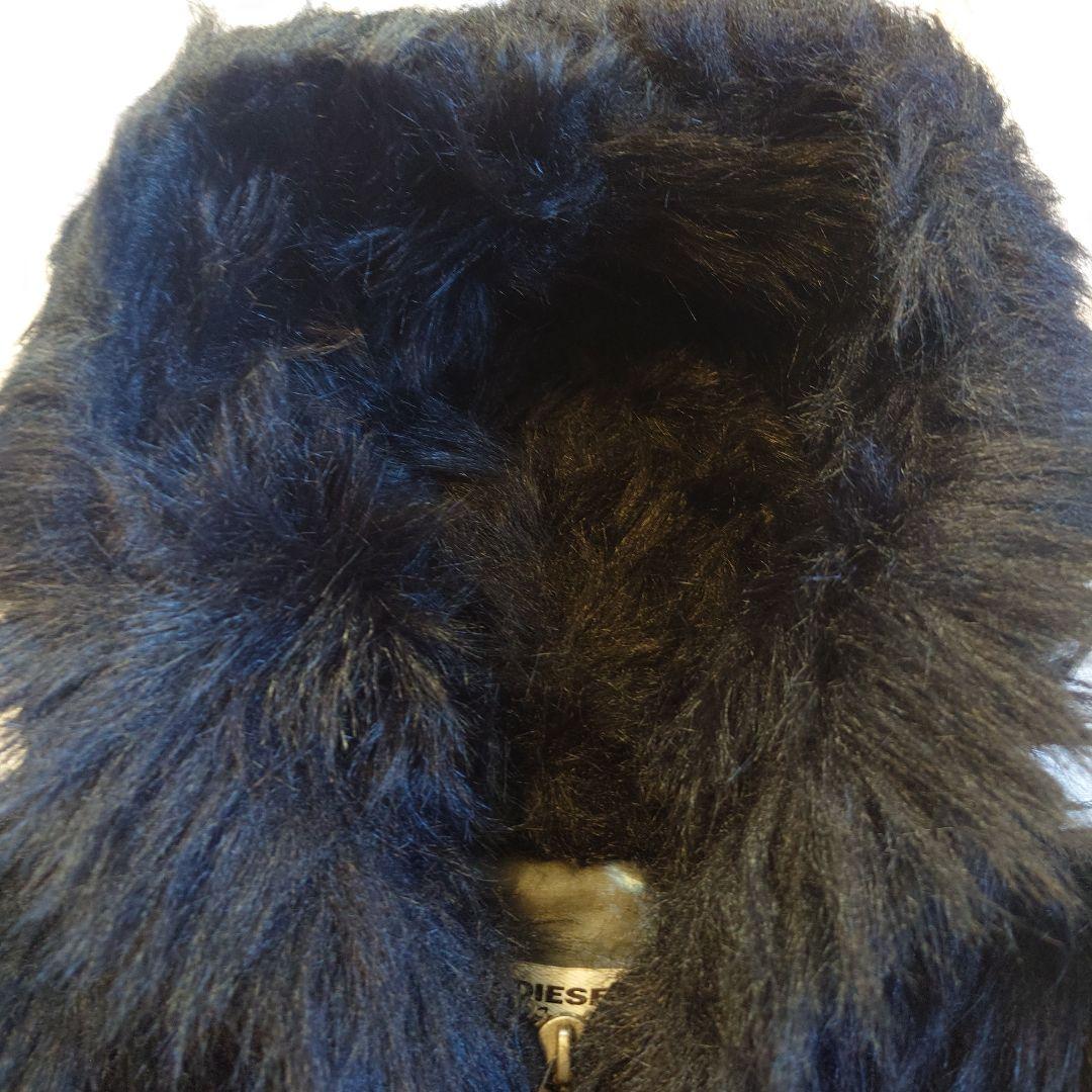 DIESEL ディーゼル　フェイクファー コート ジャケット ブラック XS