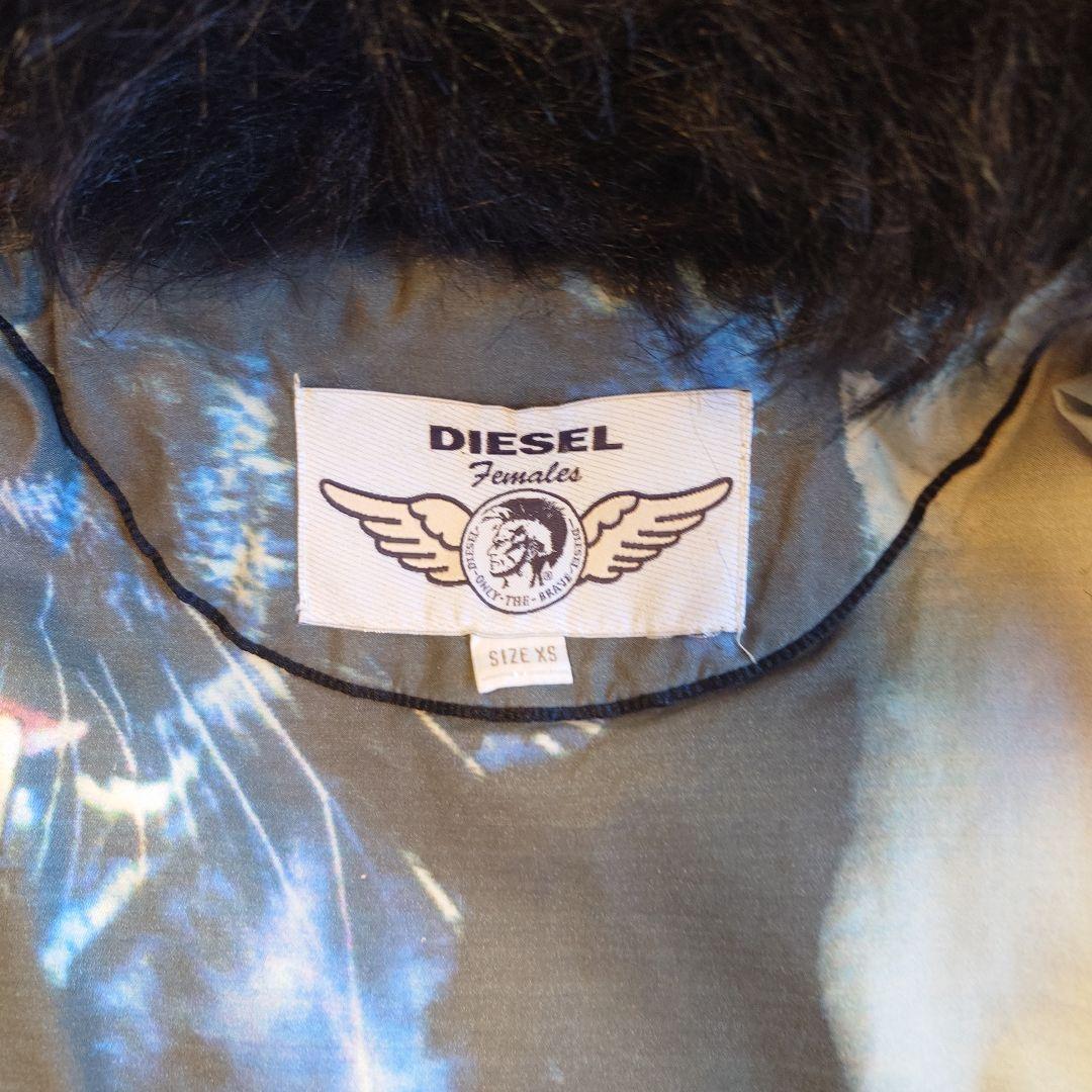 DIESEL ディーゼル　フェイクファー コート ジャケット ブラック XS