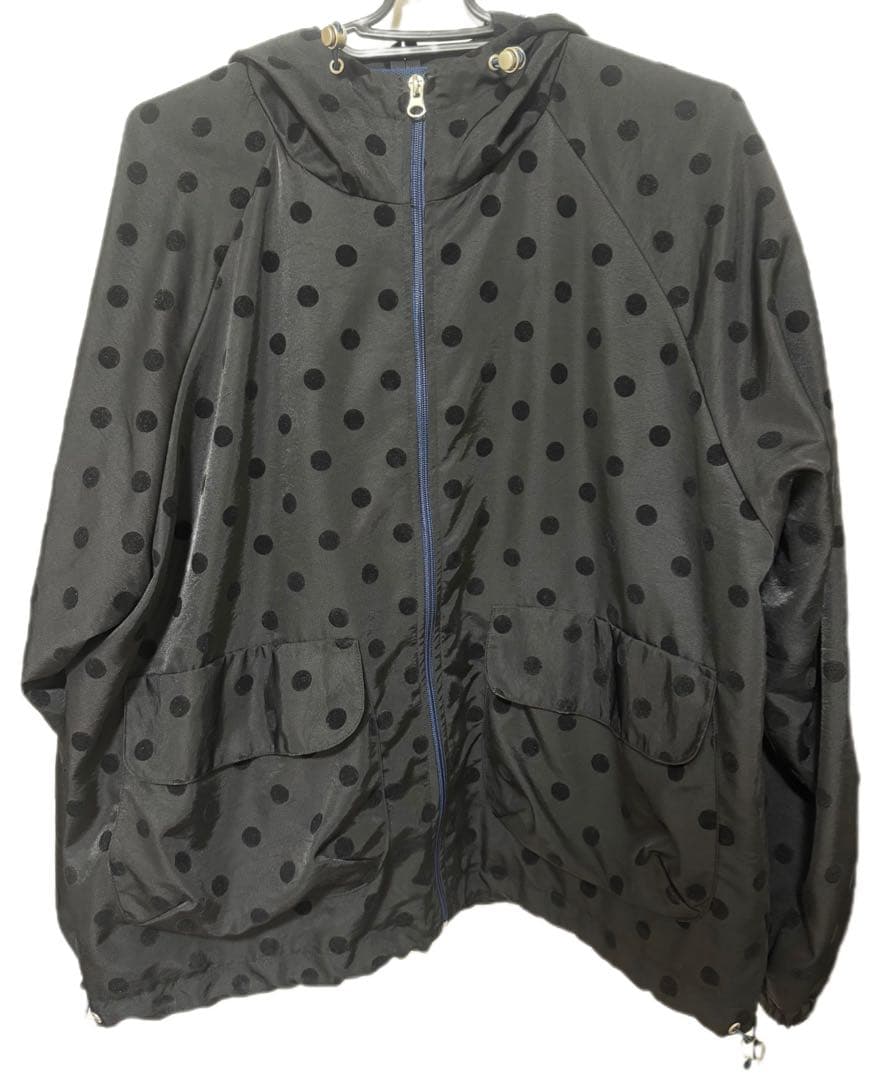 OHESHIO ドット フリル フード ウィンドブレーカー ジャンパー