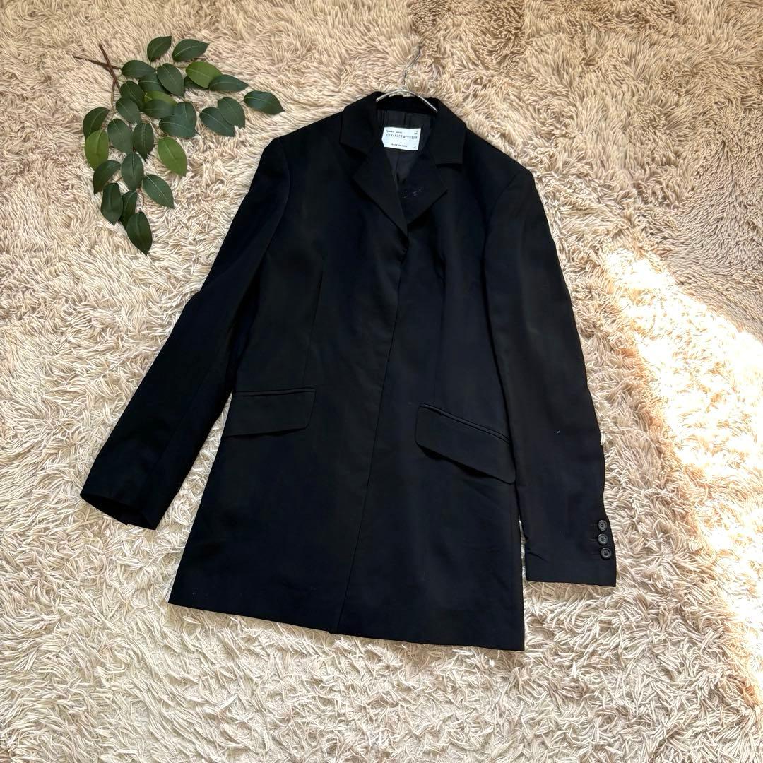 6773✾アレキサンダーマックイーン✾ロングテーラージャケット【44】黒/ウール