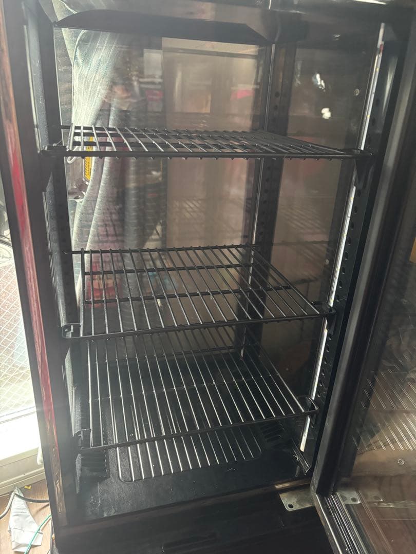 ガラス冷蔵庫 4段 黒