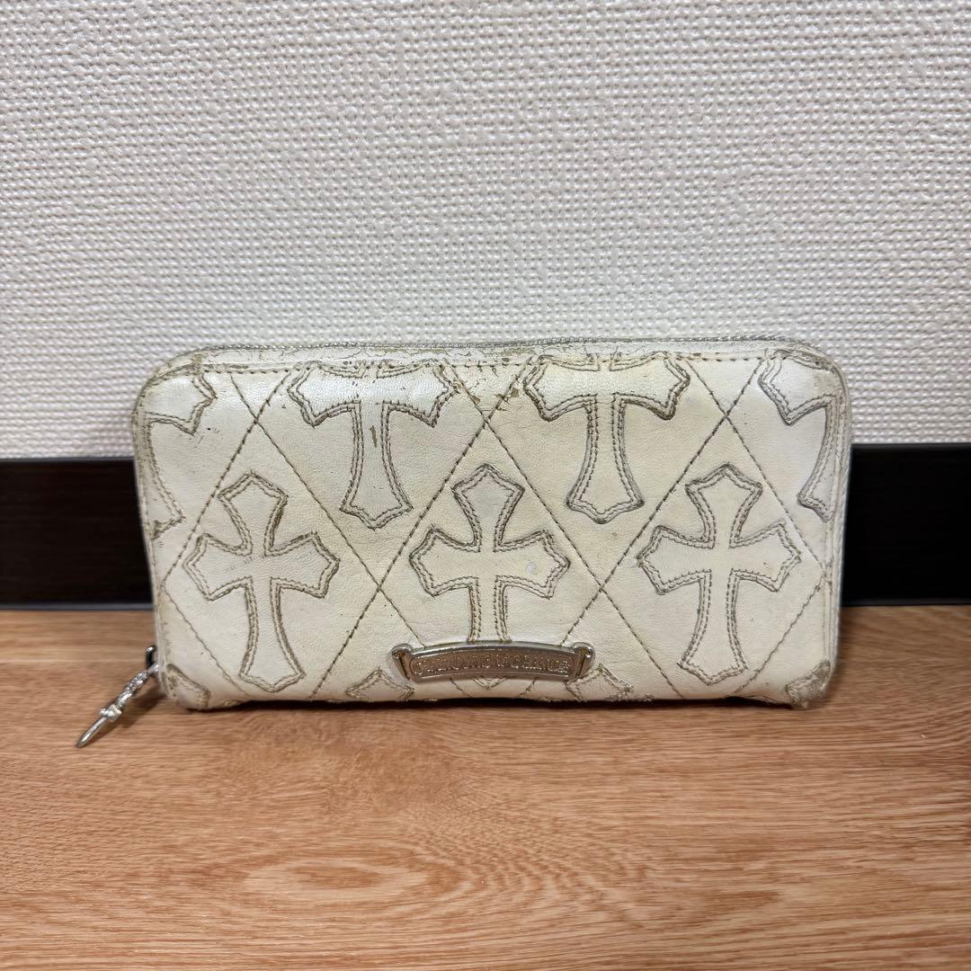 クロムハーツ セメタリー クロスパッチ 長財布 ホワイト
