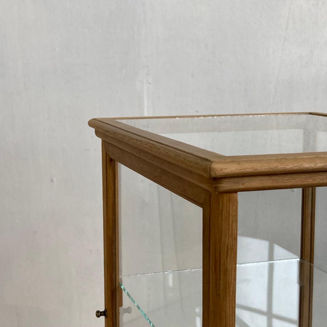 g308 古い木製 ガラスケース 3段 卓上 ショーケース 展示ケース 店舗什器