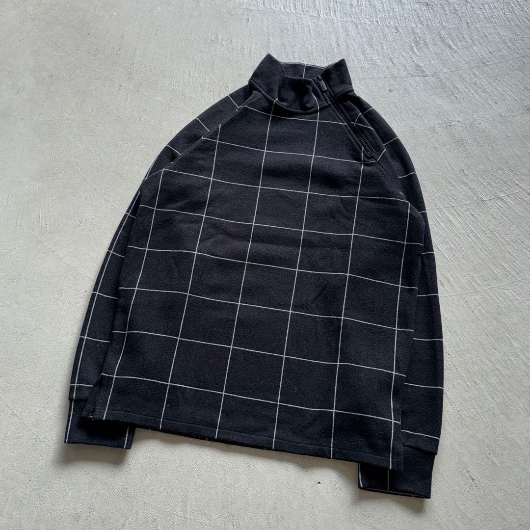 agnes b. homme check sweat 方眼チェック 黒