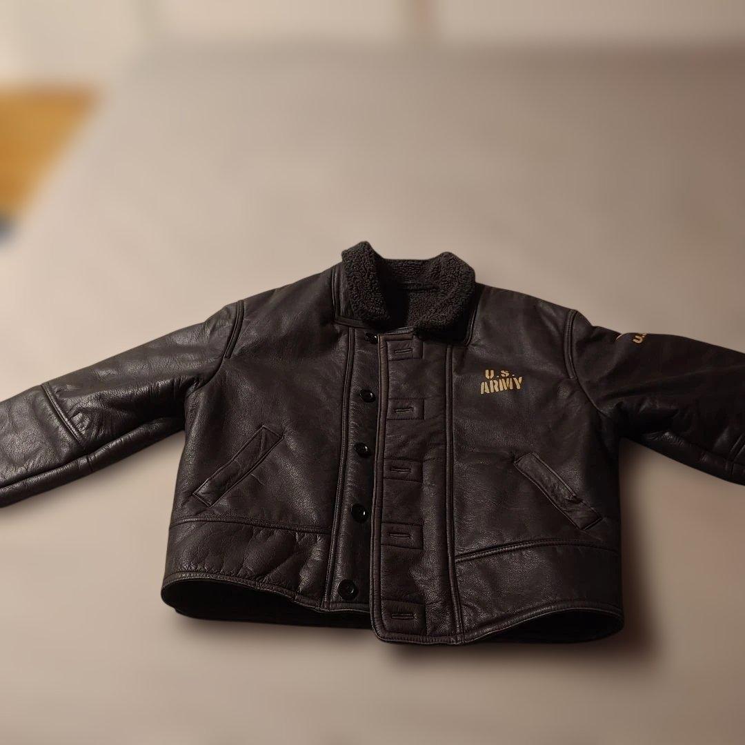 U.S. ARMY ミリタリージャケット レザー ブラック