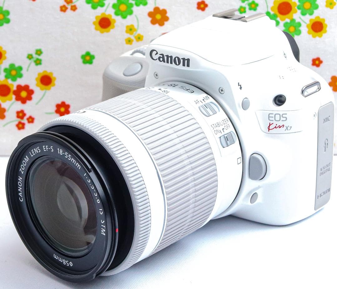 キャノン Canon kiss x7☆希少ホワイト☆スマホに転送☆高性能レンズ！