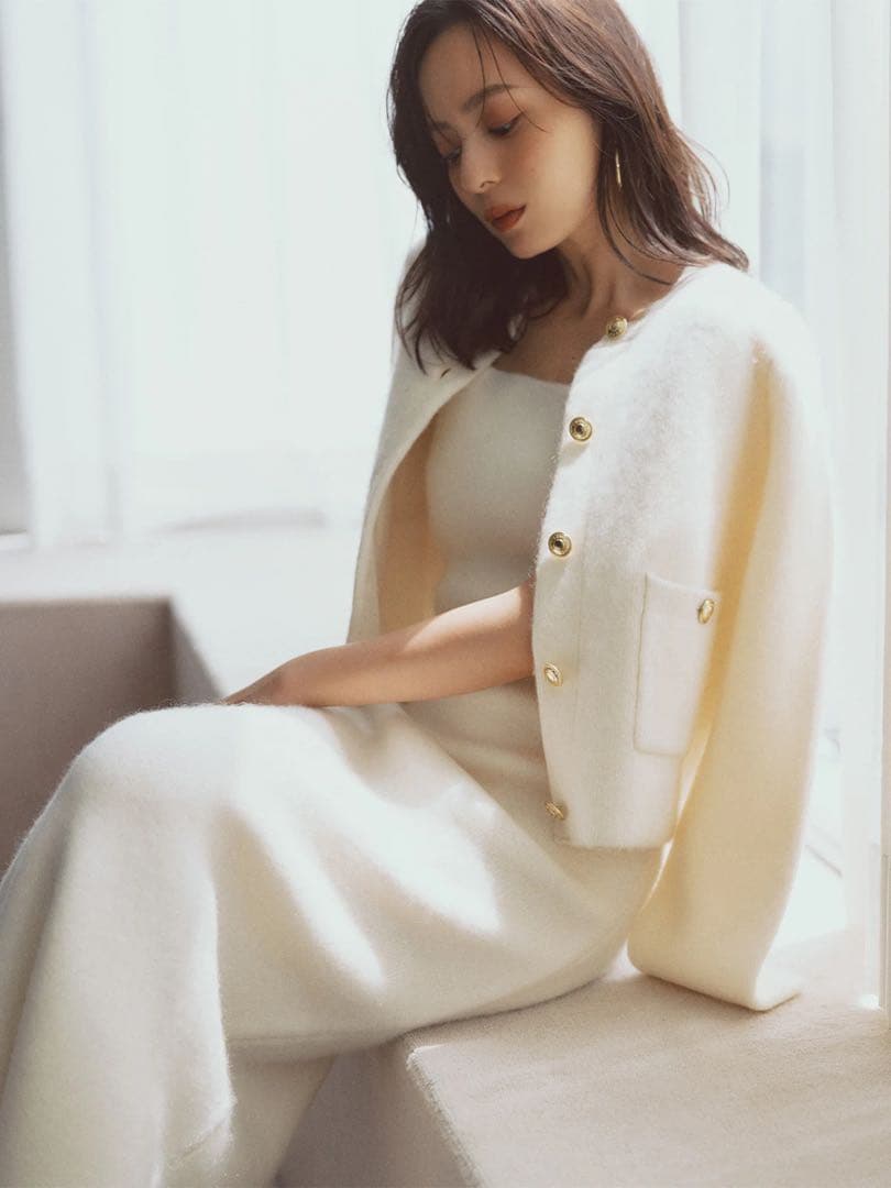 anuans アニュアンス カシミヤブレンドキャミソールニットワンピース 新品