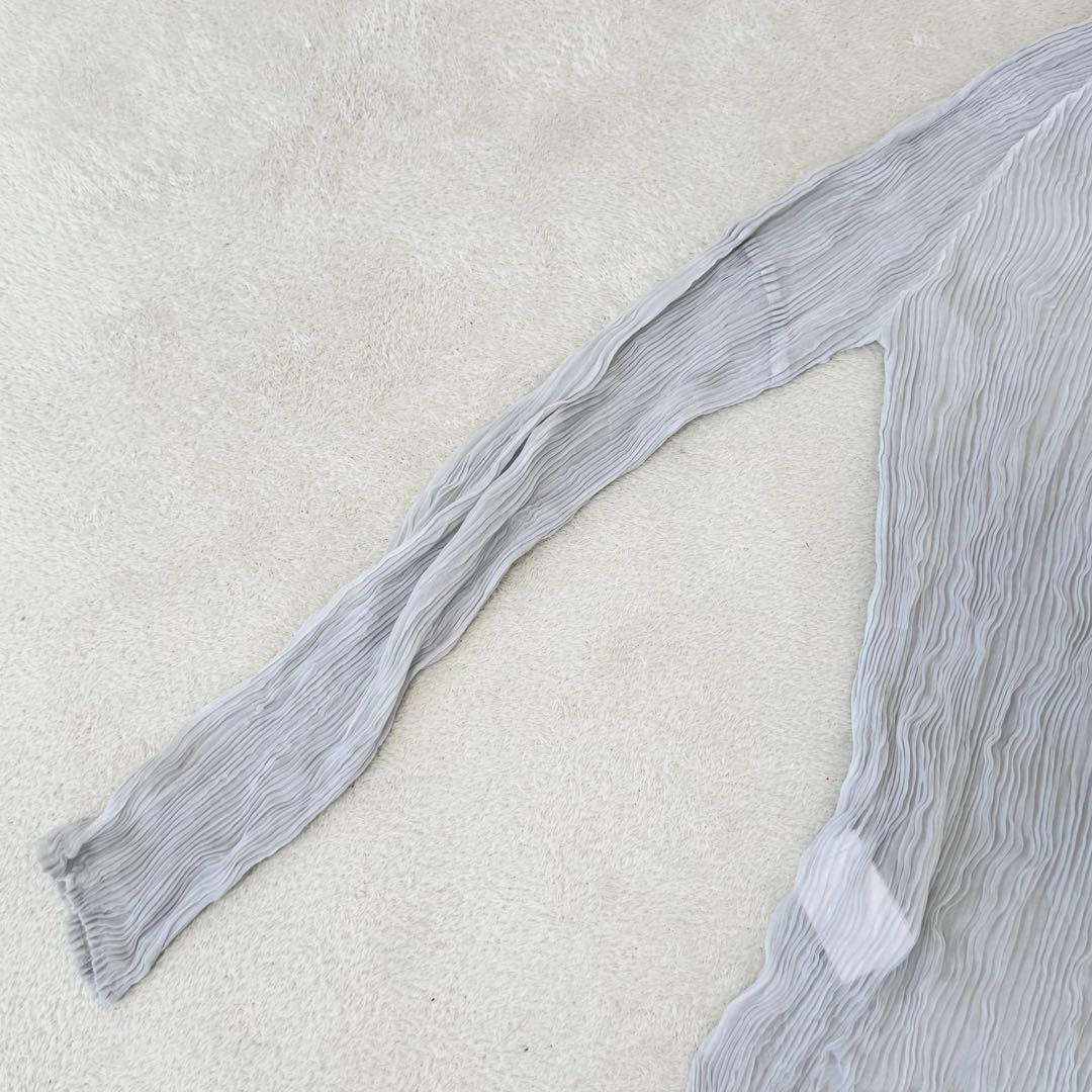 極美品✨ISSEY MIYAKE プリーツ　グレー　長袖　トップス　Lサイズ