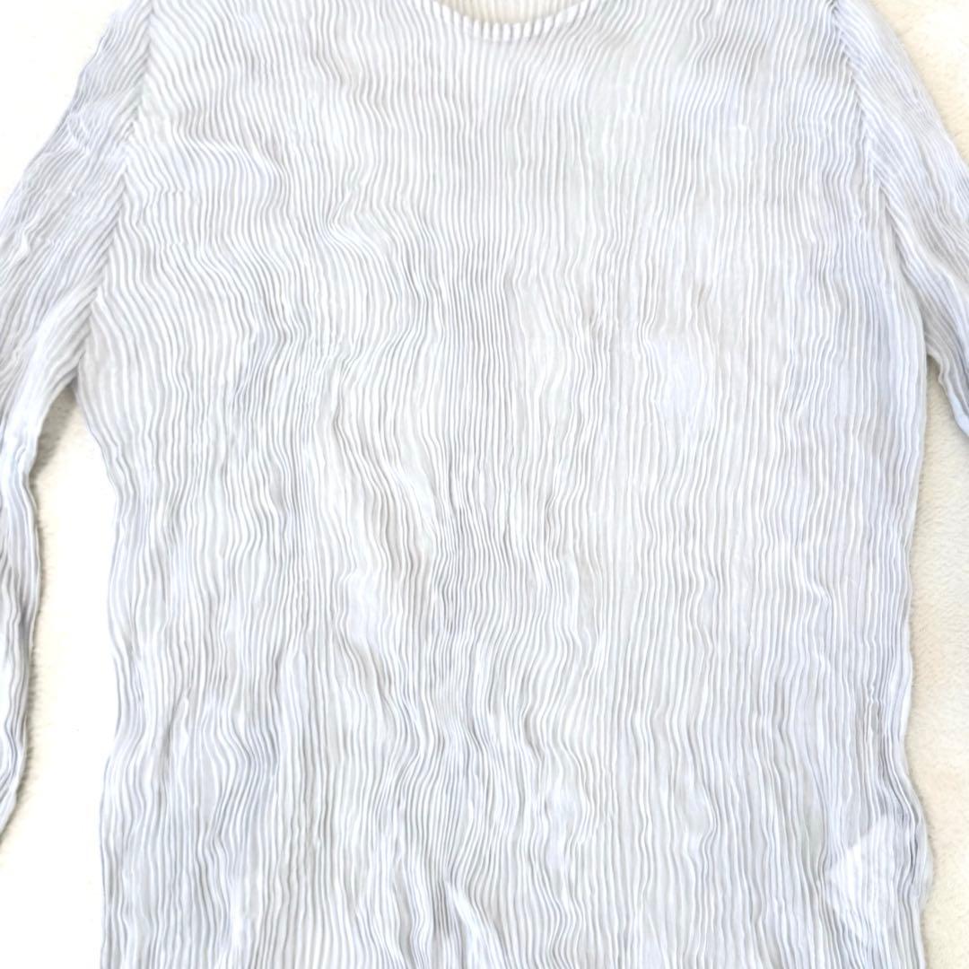 極美品✨ISSEY MIYAKE プリーツ　グレー　長袖　トップス　Lサイズ