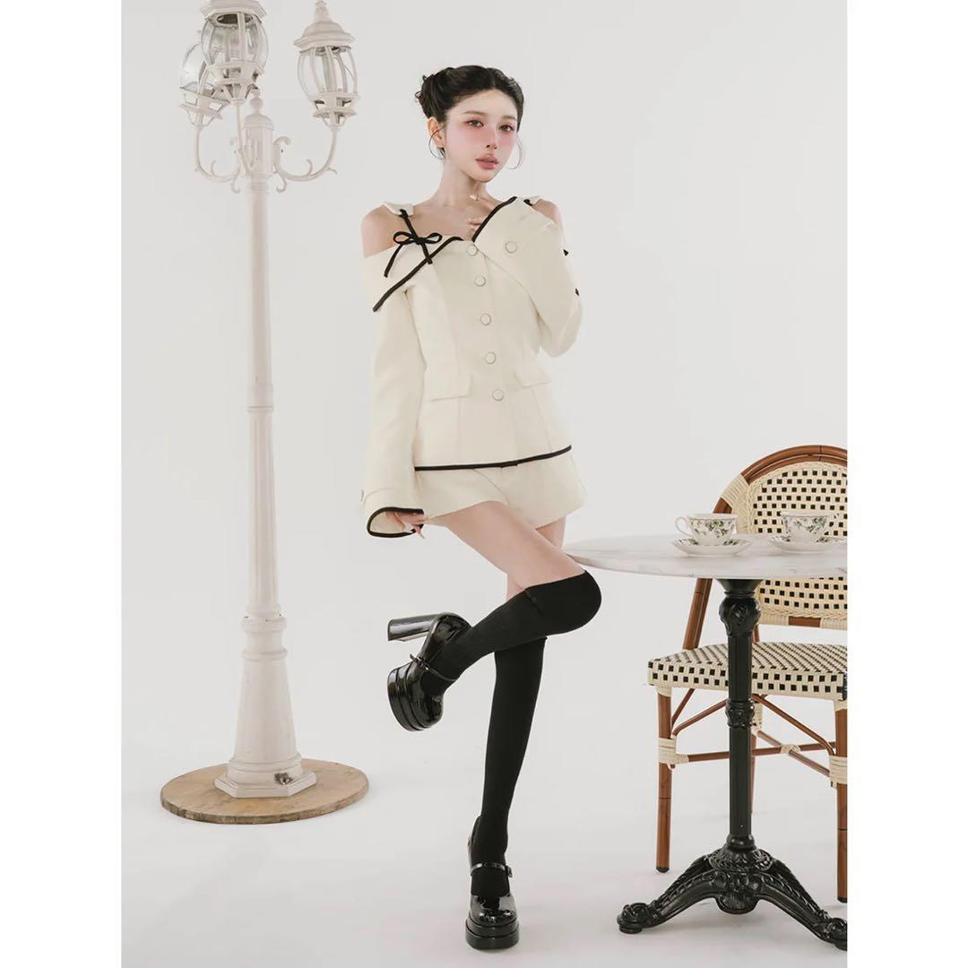 新品タグ付き ボンディングツイードショートパンツ アイボリー M