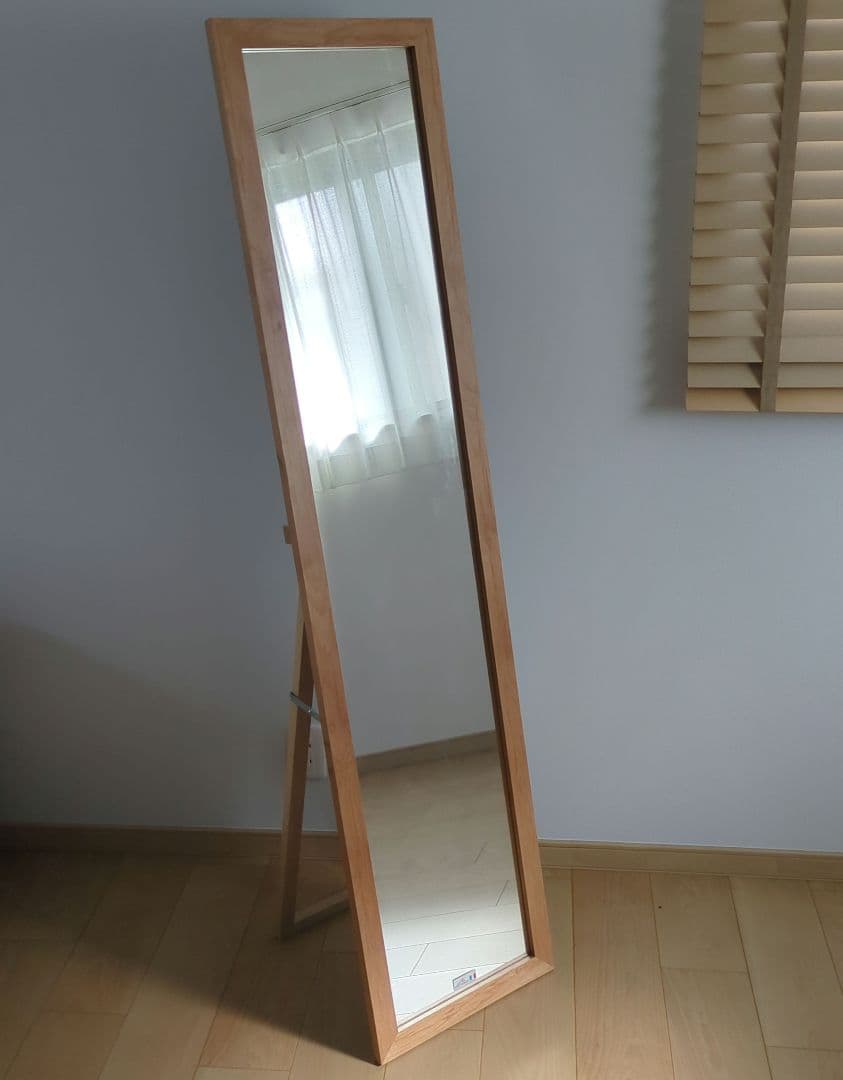 全身姿見　木製スタンドミラー (サンゴバン社製)