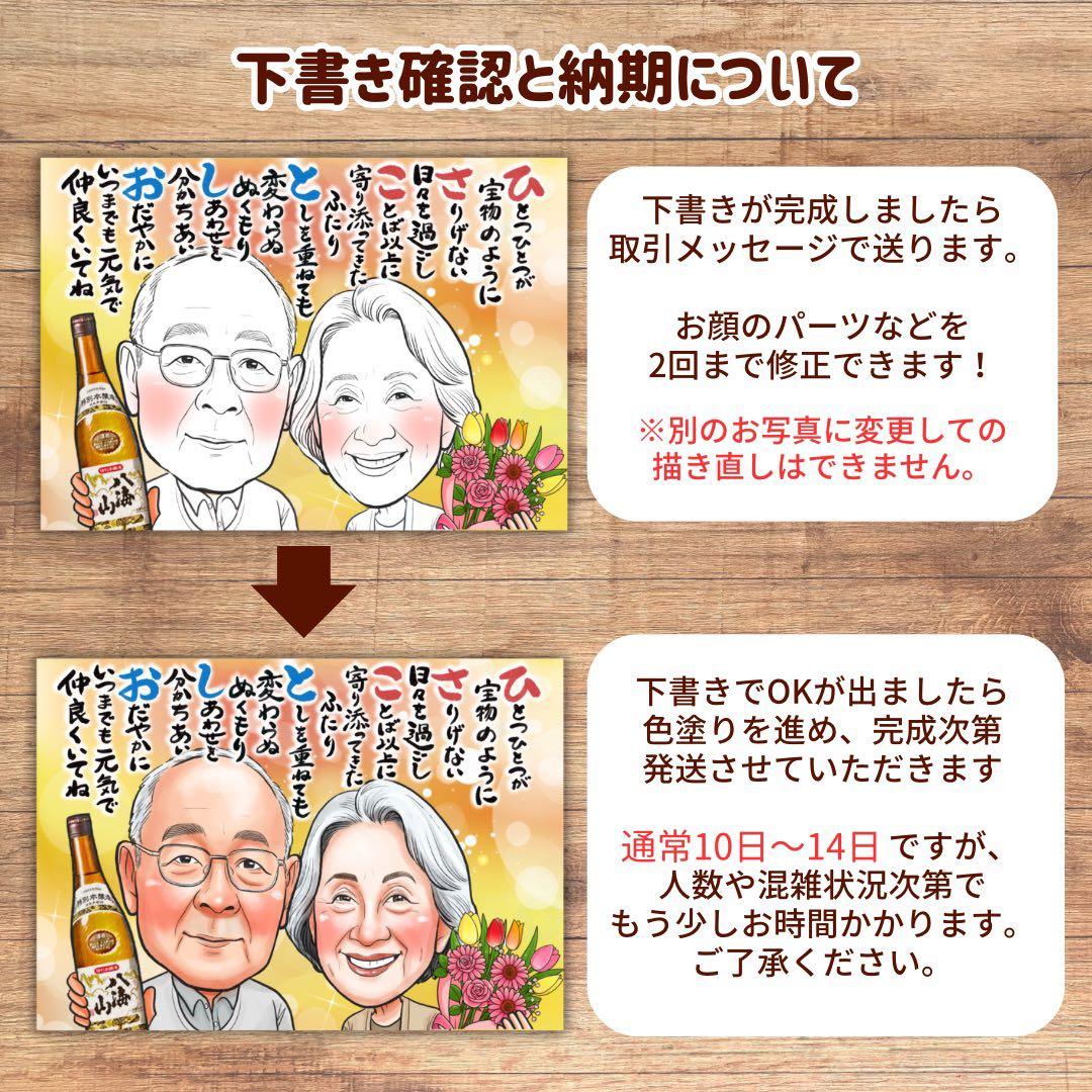 2名さま　A4サイズ【似顔絵オーダー】2セット