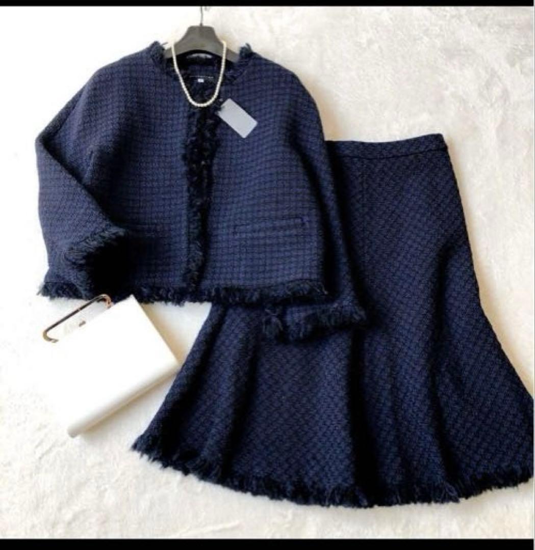 卒業式セレモニー新品エストネーション ツイードセットアップ ジャケットスカート