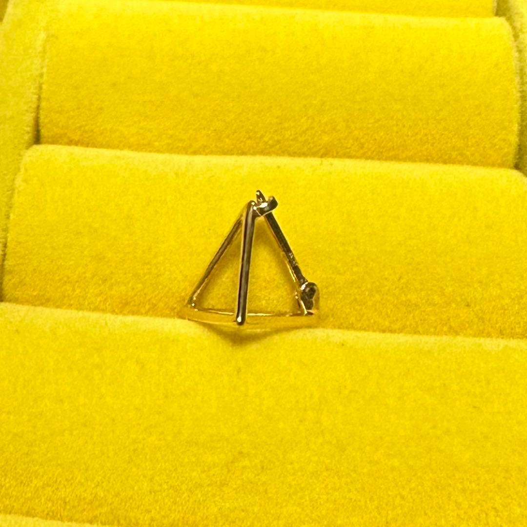 SHIHARA トライアングルピアス　10mm K18 YG 片耳用