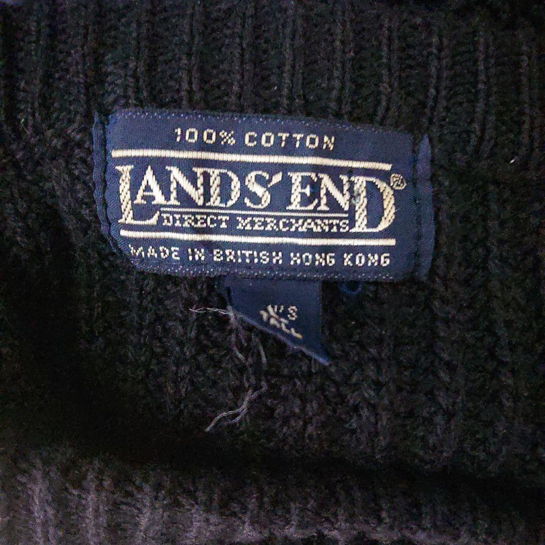 90s　00s LAND'S END コットンニット ブラック