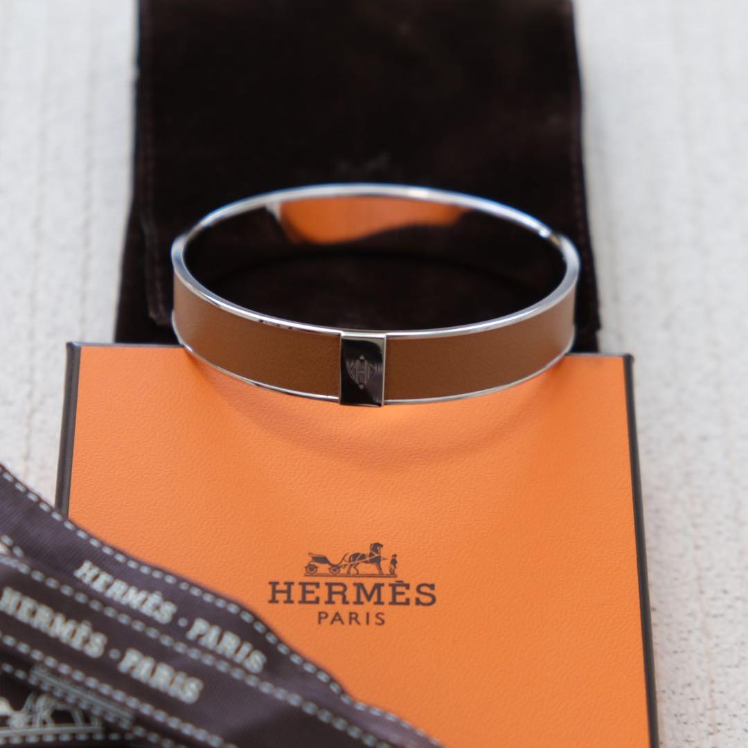 さんさん様　美品　エルメス　HERMÈS バングル ゴールド　シルバー金具