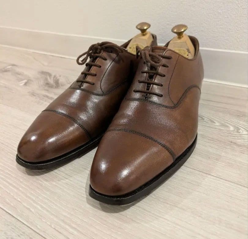 Crockett＆Jones ストレートチップ AUDLEY UK7.5 茶色