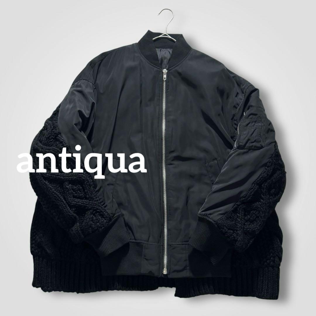 1717◆antiqua アンティカ MA-1ドッキングアウター ブラック