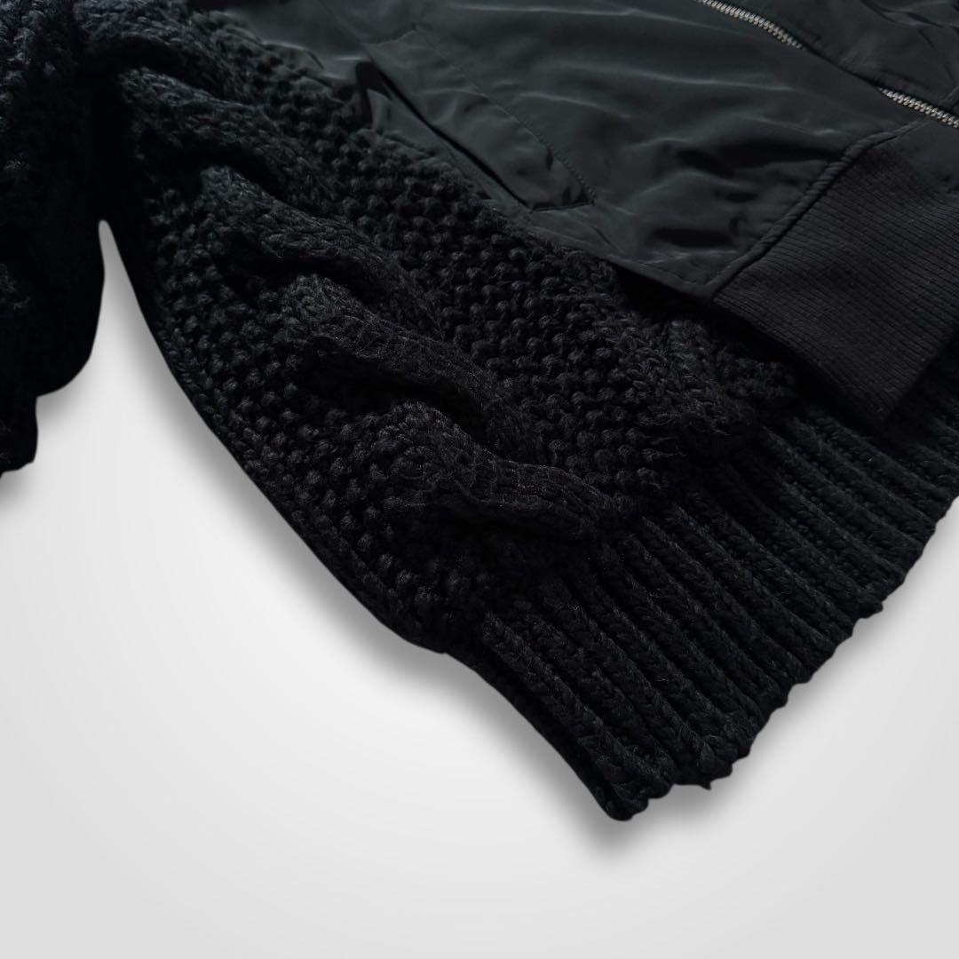 1717◆antiqua アンティカ MA-1ドッキングアウター ブラック