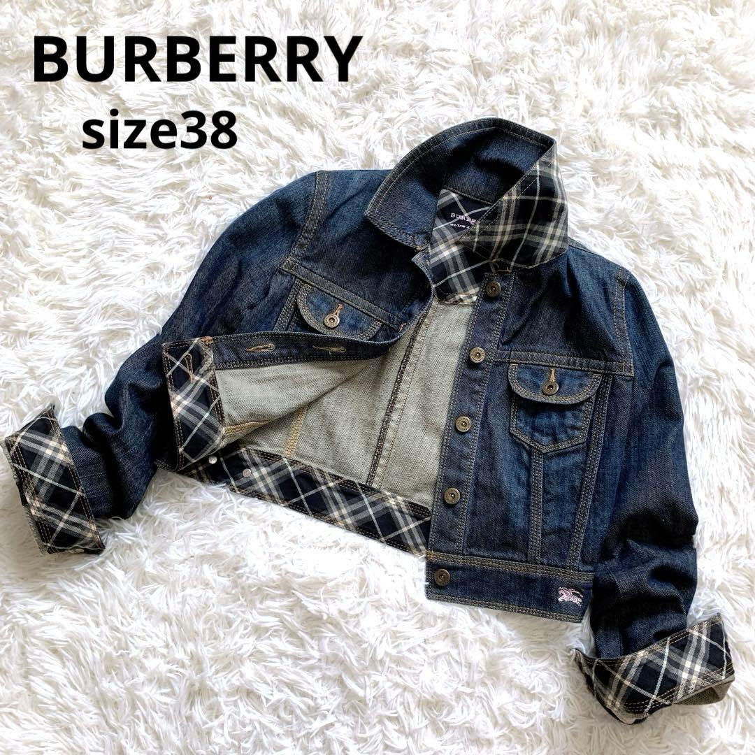 美品　バーバリーブルーレーベル　デニムジャケット　Ｍ　ノバチェック　ホースロゴ