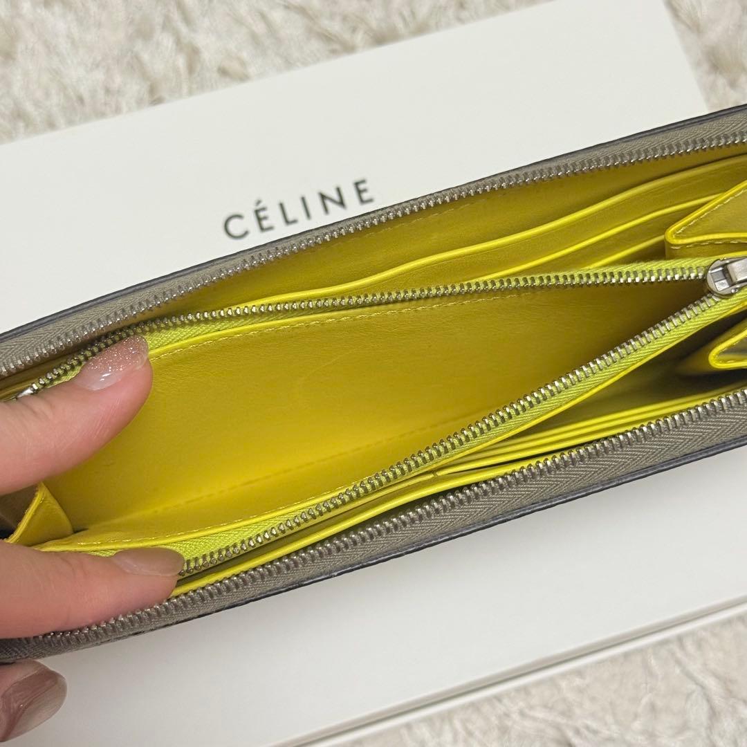 【正規品】CÉLINE グレー レザー 長財布/シリアルナンバー有