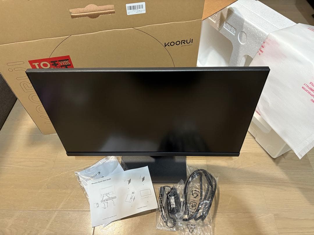 【新品同様】KOORUI モニター23.8インチ 本体,箱付き