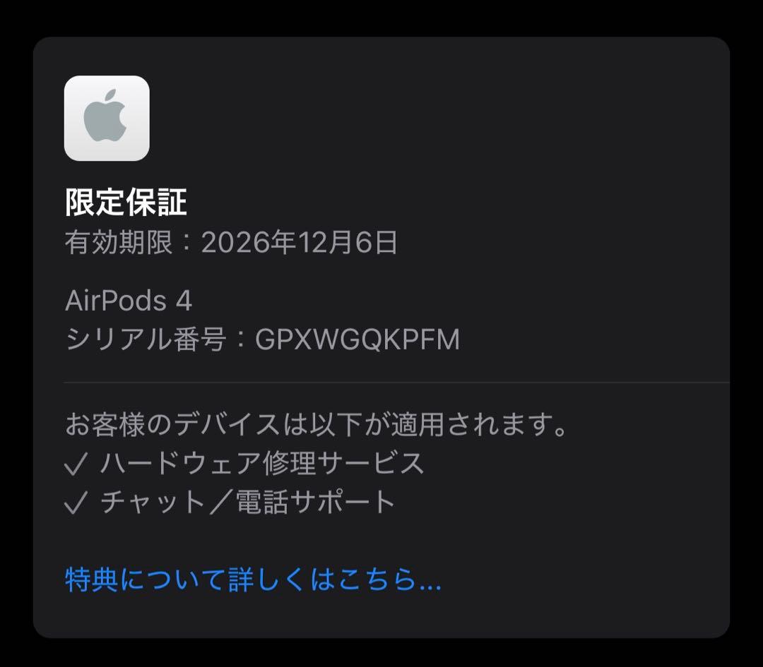 Apple AirPods 4 本体 ケース付き