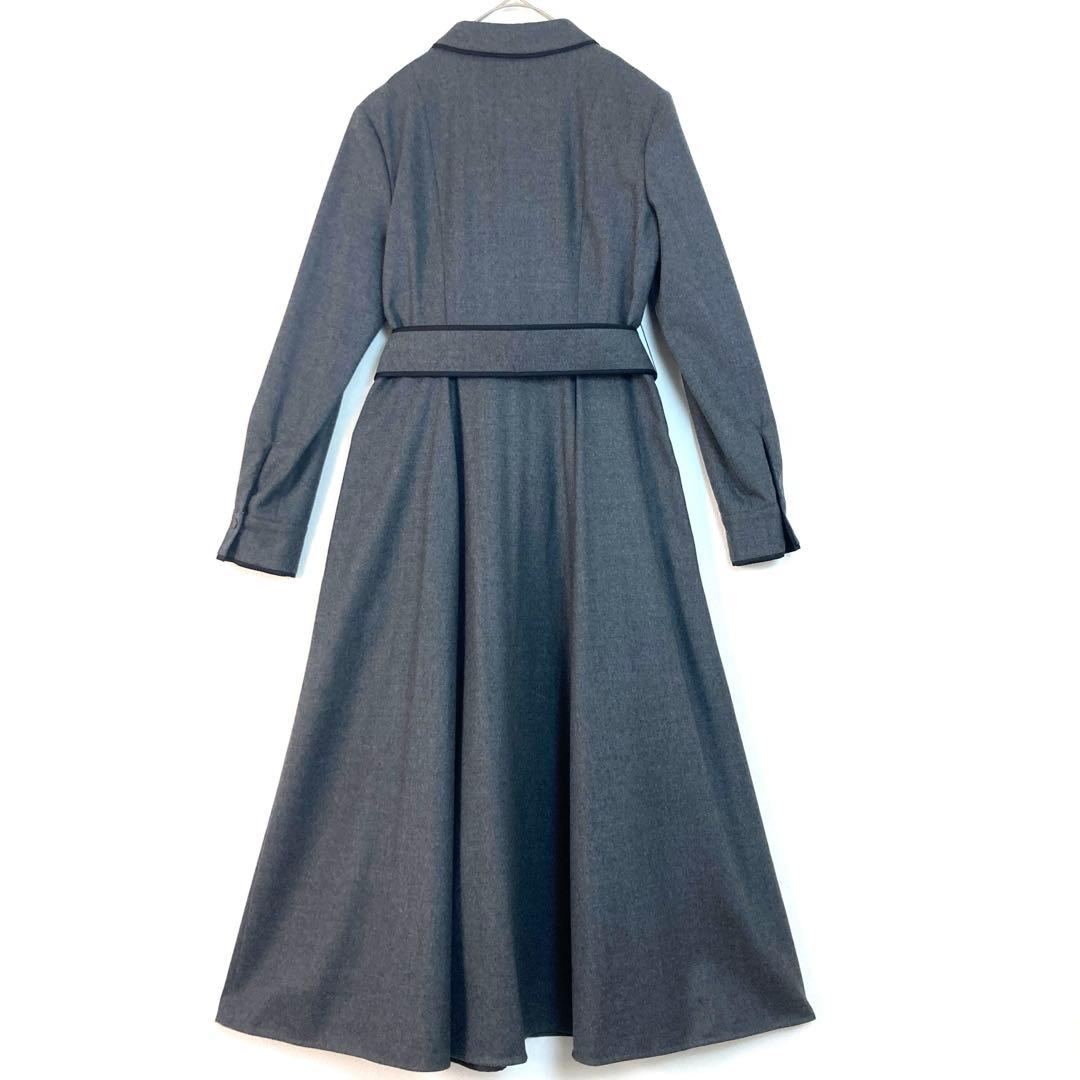 新品タグ付 定価59400円 アナイ ウールフラノタック シャツワンピース 38