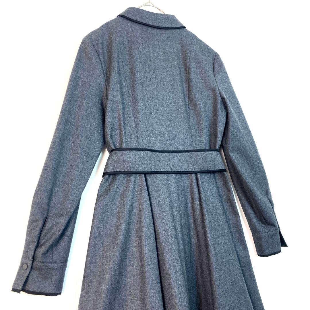 新品タグ付 定価59400円 アナイ ウールフラノタック シャツワンピース 38