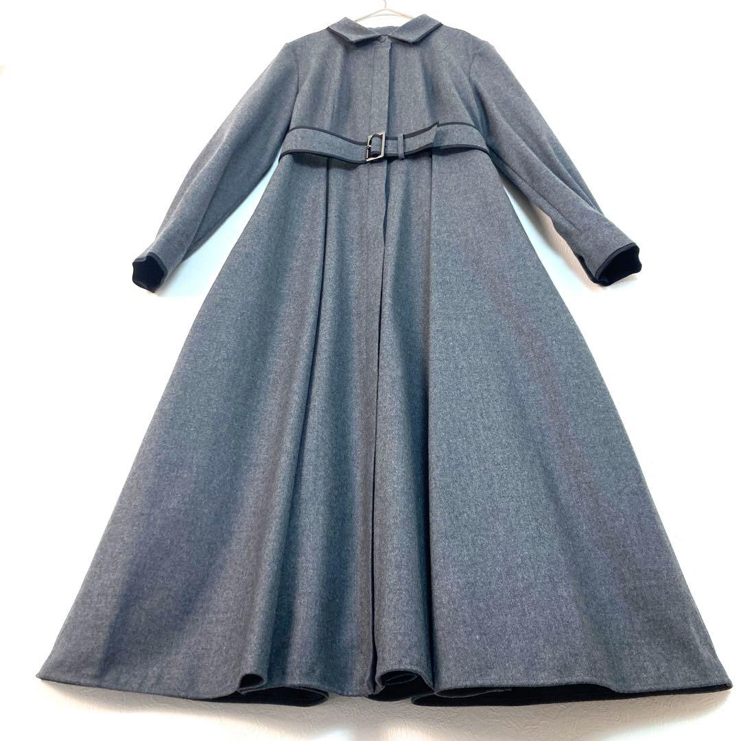 新品タグ付 定価59400円 アナイ ウールフラノタック シャツワンピース 38