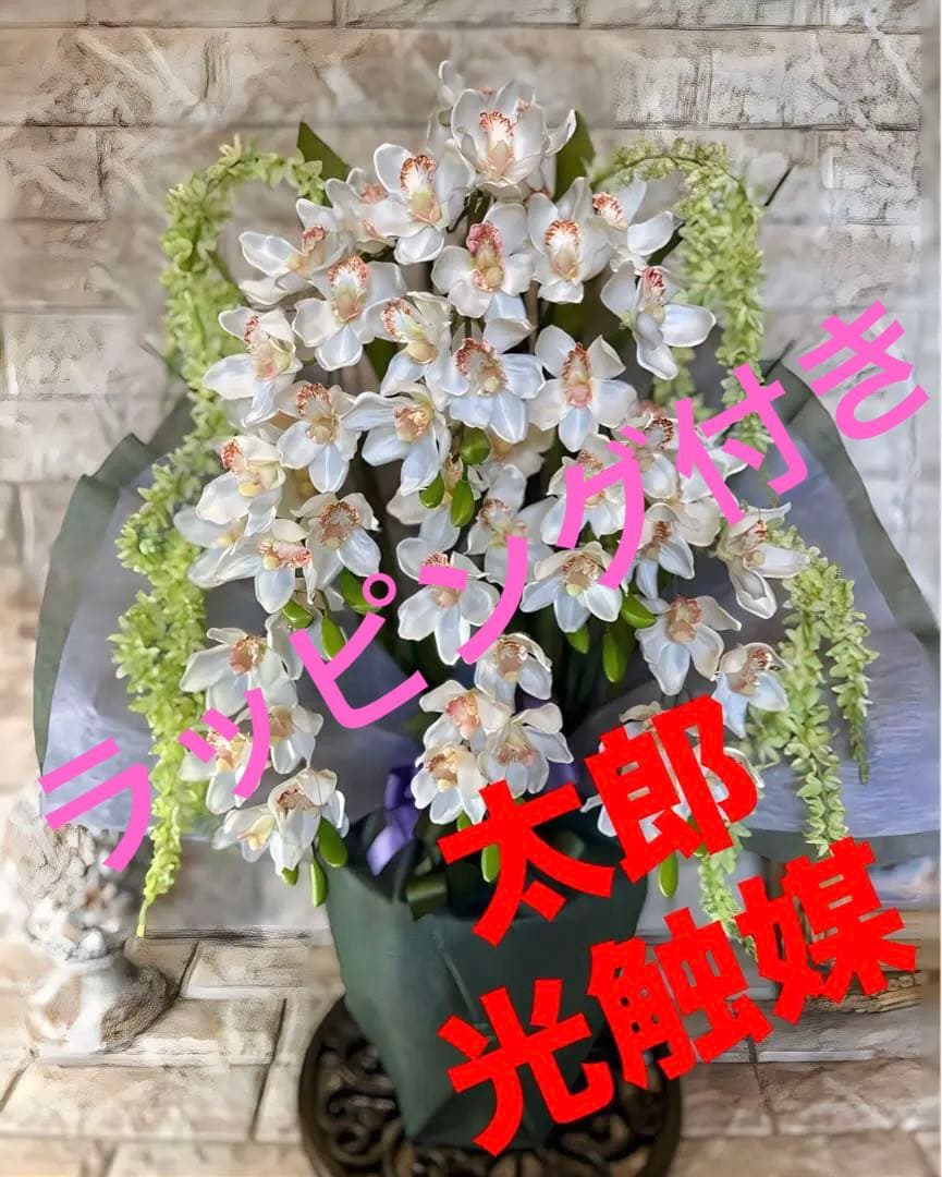 光触媒　人工観葉植物　フェイクグリーン　胡蝶蘭　シンピジューム６本立ち