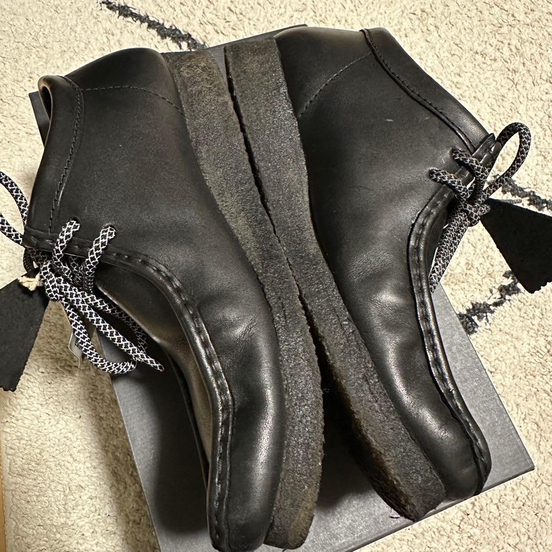 クラークス　ワラビー　オールレザー　ブラック　41 美品