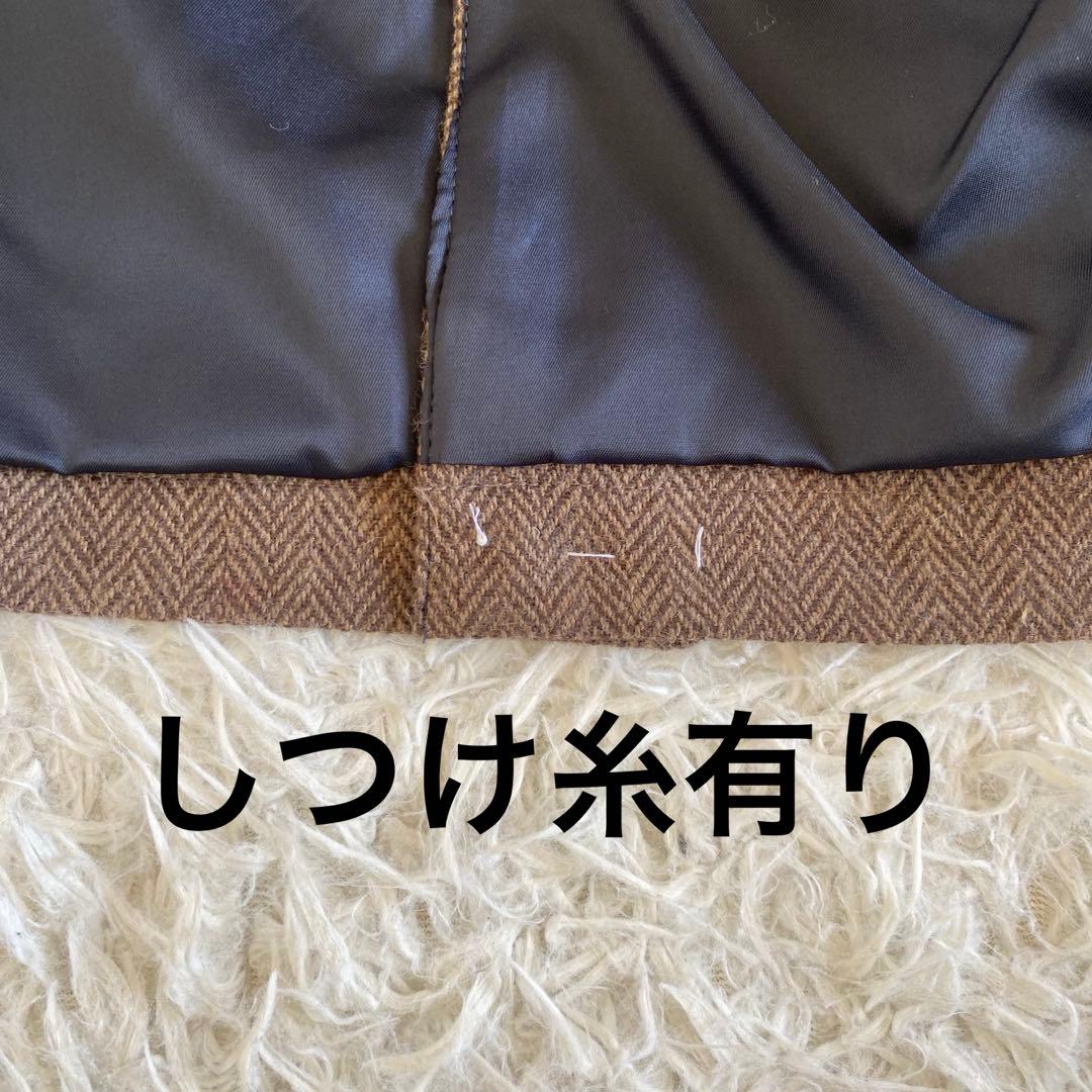 未使用級✨タスマニア製メリノウール　ケント　テーラード　ヘリンボーン　土色　XL