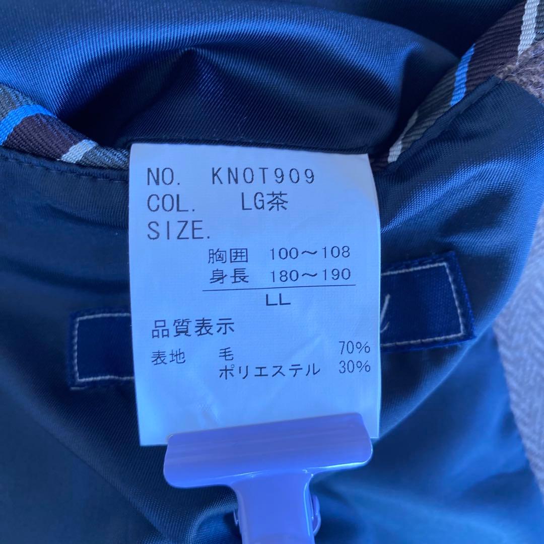 未使用級✨タスマニア製メリノウール　ケント　テーラード　ヘリンボーン　土色　XL