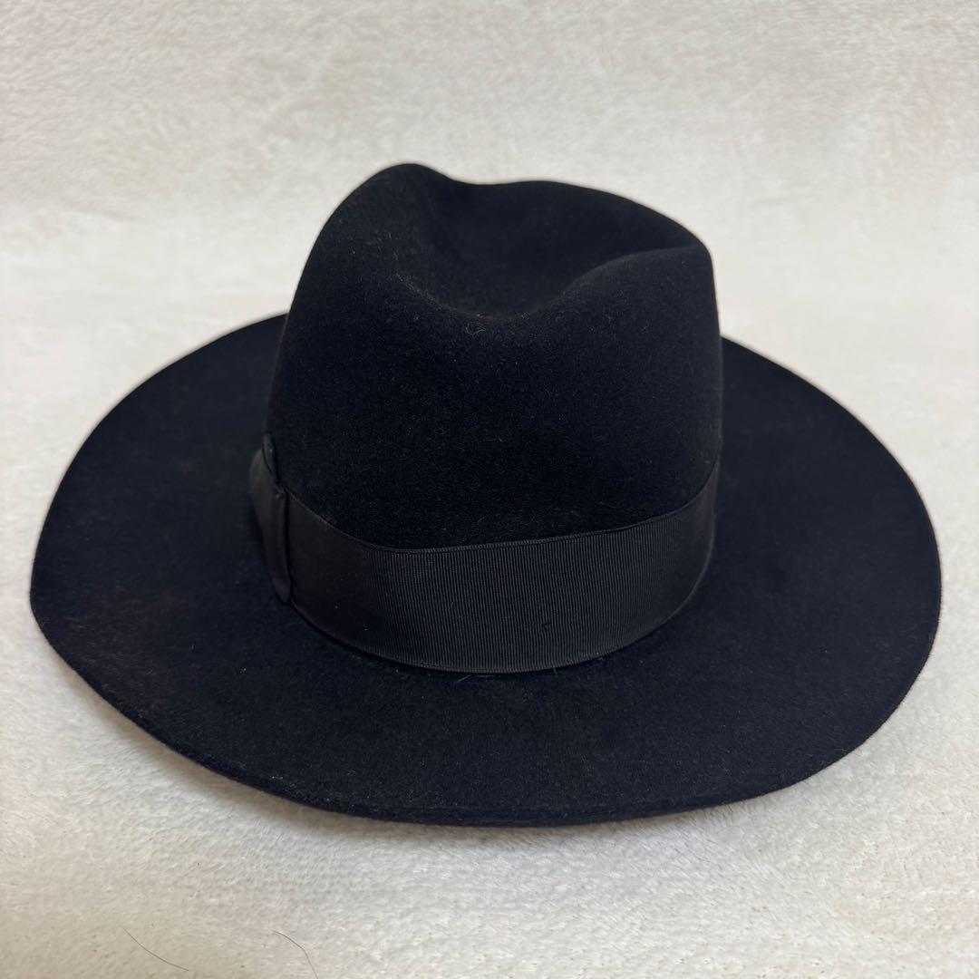 ボルサリーノ ウールハット フェルトハット 中折れ ブラック 57