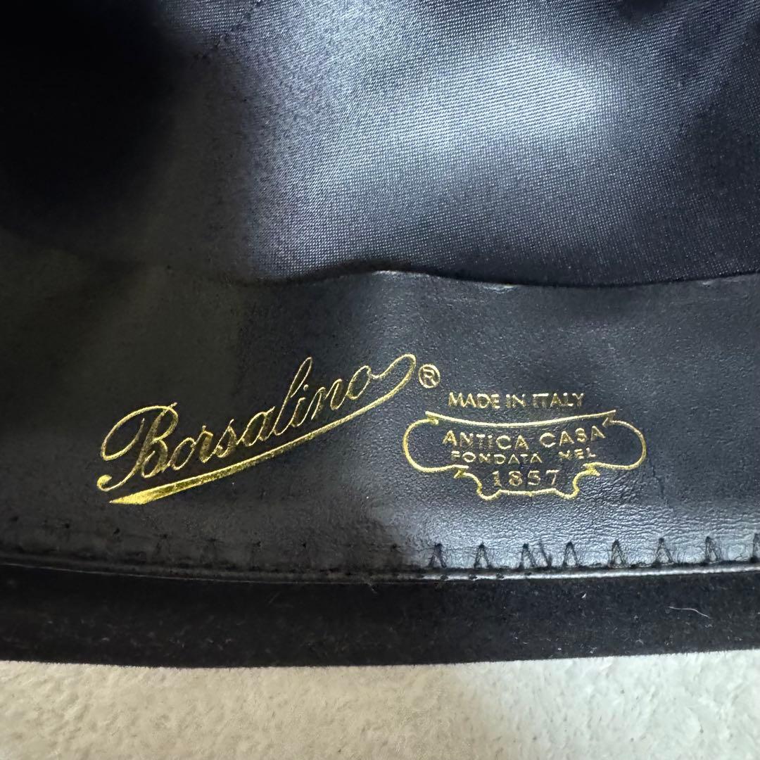 ボルサリーノ ウールハット フェルトハット 中折れ ブラック 57