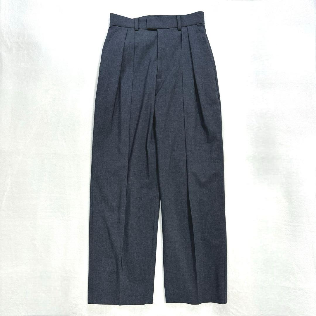 極美品 トレフルプラスワン ポケットフリルパンツ ダークグレー trefle+1