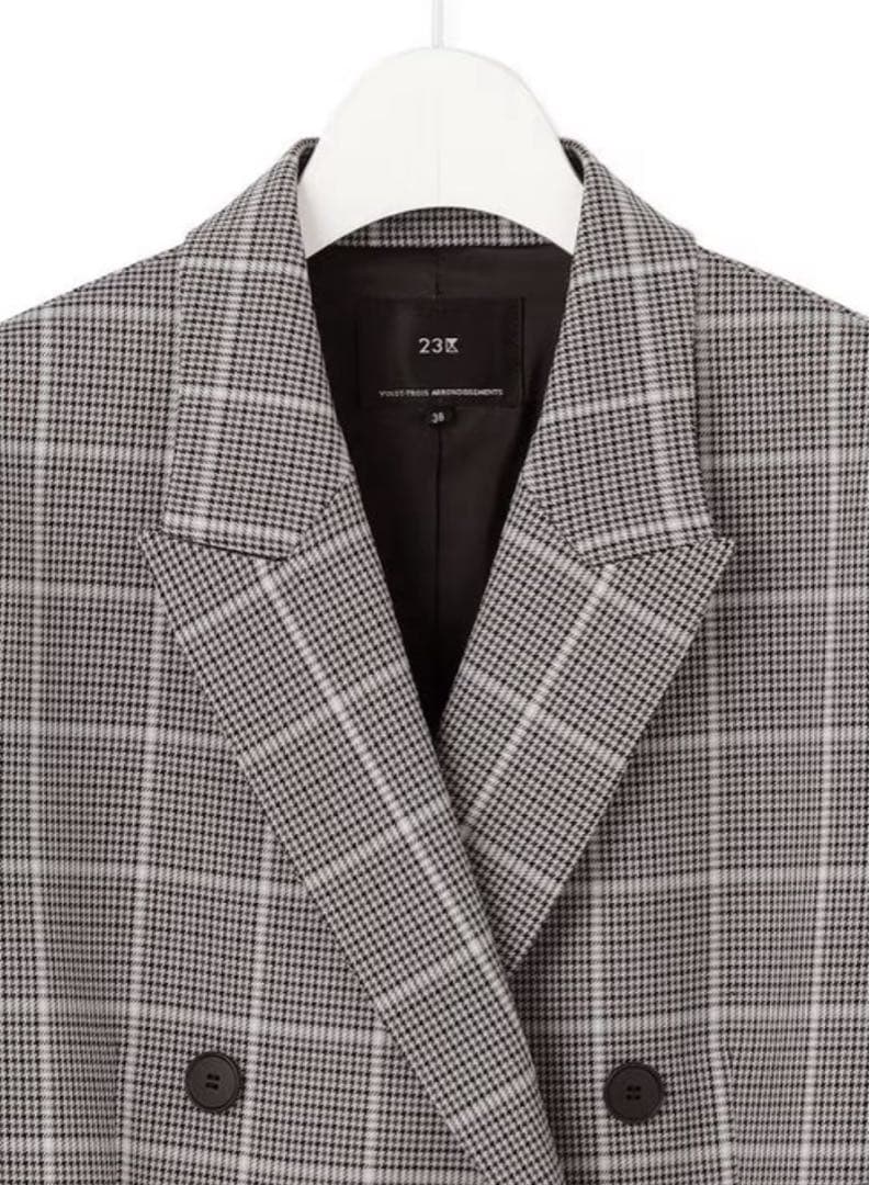 【美品】23区〈洗える〉ガンクラブプレイドチェック ジャケット