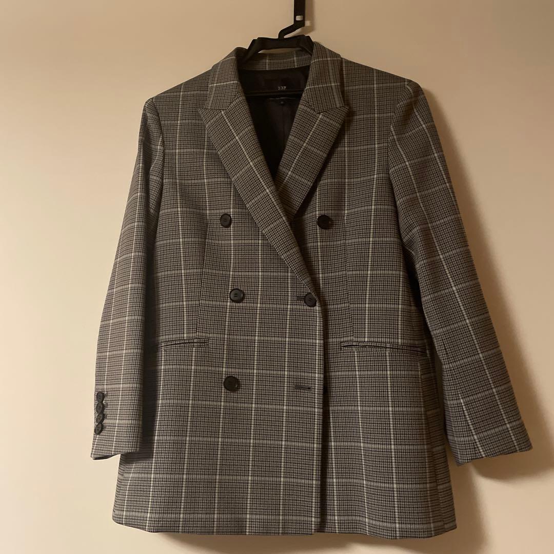 【美品】23区〈洗える〉ガンクラブプレイドチェック ジャケット