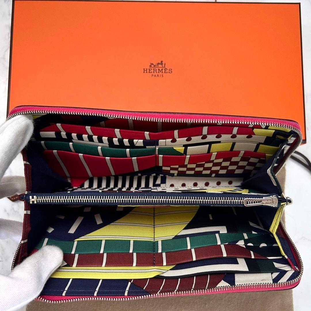 ✨極美品✨エルメス アザップロングシルクイン ローズエクストリーム 長財布