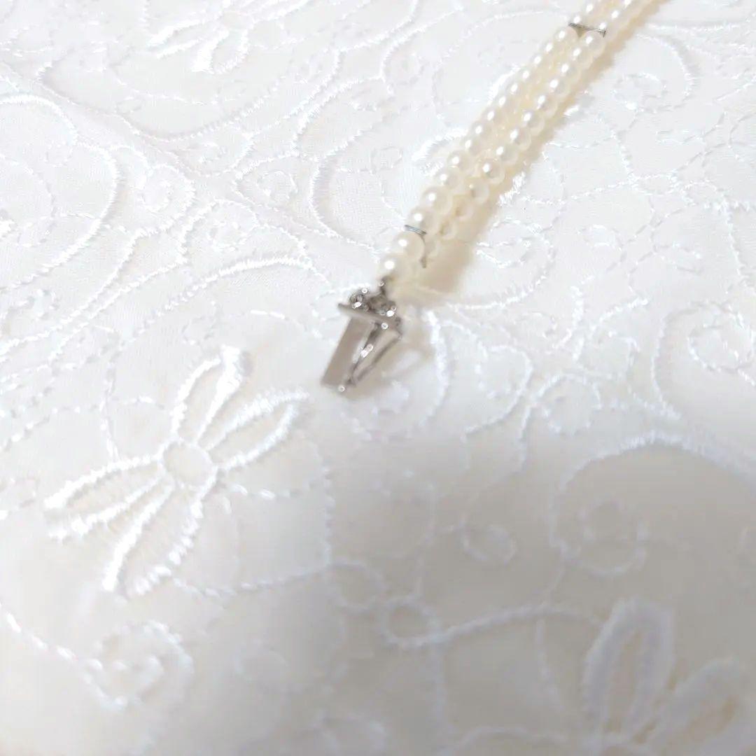 アコヤホワイトベビーパールネックレス2連3mm 20cm