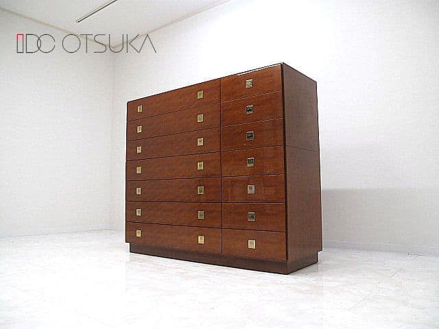 IDC大塚家具 シカモアメープル材チェスト 　W135cm　ローチェスト