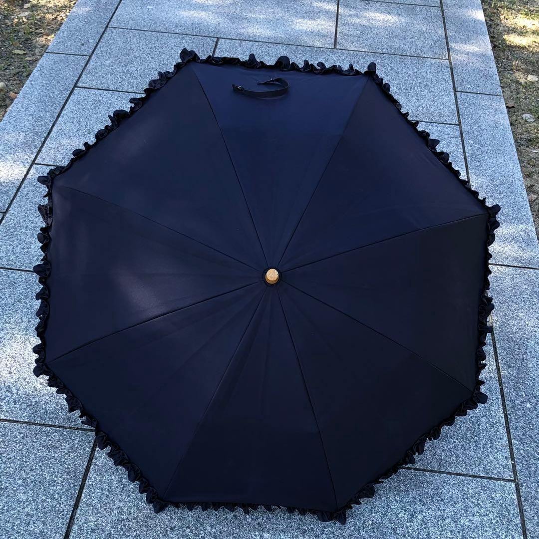 サンバリア100 フリル付き 折りたたみ 晴雨兼用傘