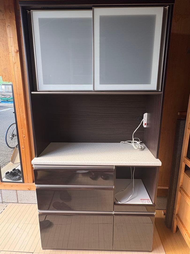 【引取or直配送】美品　キッチンボード (アルミナ2 100KB DBR)