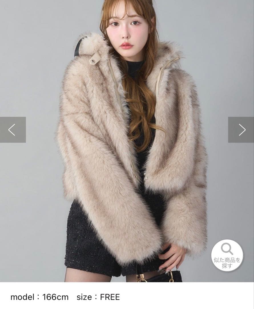 NICECLAP フェイクファーショートブルゾン