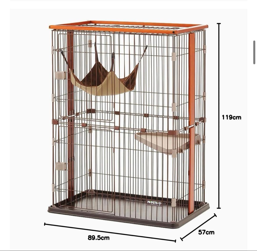 大型キャットケージ ボンビアルコン (Bonbi) ウッドワンサークル2段タイプ